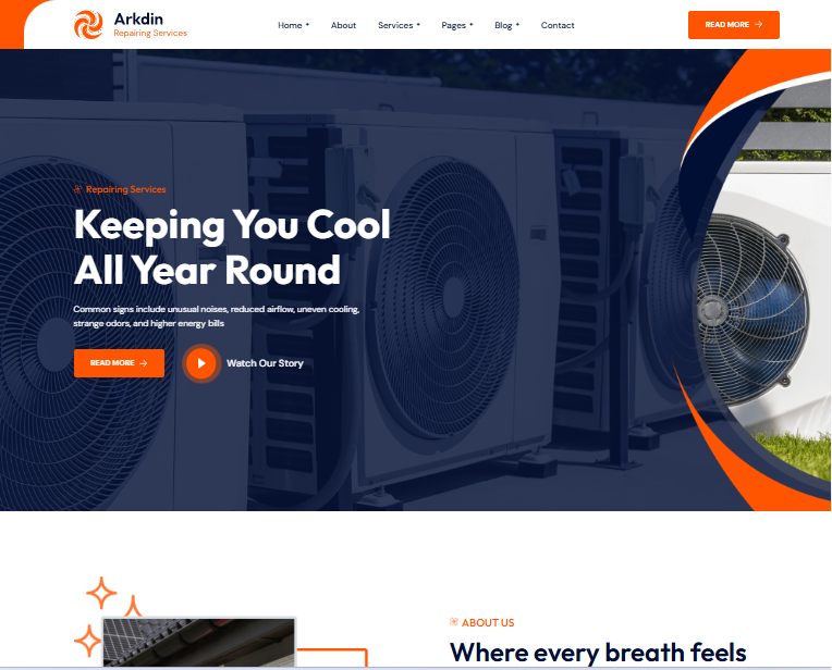 HVAC & Air Conditioning Business Website
